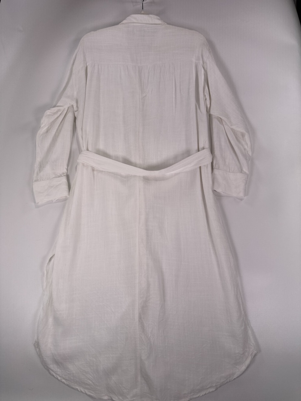 LSpace Barcelona White Viscose Button Down Tie Waist Shirt Dress Cover-Up XS/S - Picture 3 of 11